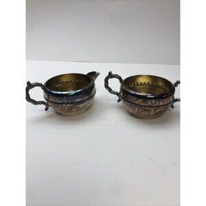 Viking Plate Creamer and Sugar bowl